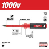 Milwaukee 48-22-2241 #1 ECX 4 in. 1000V Insulated Screwdriver Milwaukee 48-22-2241 #1 ECX 4 in. 1000V Insulated Screwdriver