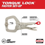 Milwaukee 48-22-3522 6 Inch TORQUE LOCK Locking C-Clamp With Swivel Jaws