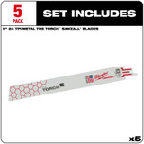 Milwaukee 48-00-5790 9 in. 24 TPI THE TORCH SAWZALL Blades 5PK