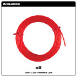 Milwaukee 49-16-2782 .095" x 20' Trimmer Line 5pk