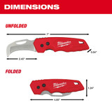 Milwaukee 48-22-1526 FASTBACK Blunt Tip Hawkbill Folding Knife