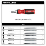Milwaukee 48-22-2322 9-in-1 Square Drive Ratcheting Multi-Bit Driver