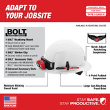 Milwaukee 48-73-1109 Red Full Brim Hard Hat w/4pt Ratcheting Suspension - Type 1, Class E