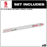 Milwaukee 48-00-5794 12 in. 14 TPI THE TORCH SAWZALL Blades 5PK