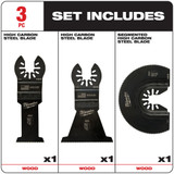 Milwaukee 49-10-9004 Milwaukee OPEN-LOK 3PC WOOD CUTTING MULTI-TOOL BLADE VARIETY PACK