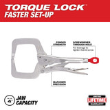 Milwaukee 48-22-3531 11 in. TORQUE LOCK Locking C-Clamp With Regular Jaws