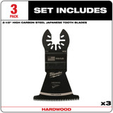 Milwaukee 49-25-1153 Milwaukee OPEN-LOK 2-1/2" HCS JAPANESE TOOTH PRO-CURVE HARDWOOD BLADE 3PK