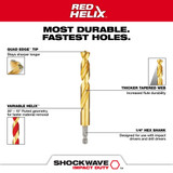 Milwaukee 48-89-4633 Shockwave Impact Duty RED HELIX Titanium Drill Bit Set - 10PC