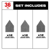 Milwaukee 48-80-5406 Assorted 80, 120 & 180 Grit Mesh Sanding Sheets for M12 FUEL Orbital Detail Sander 36-Pack