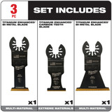 Milwaukee 49-10-9005 Milwaukee OPEN-LOK 3PC MULTI-MATERIAL CUTTING MULTI-TOOL BLADE VARIETY PACK