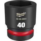 Milwaukee 49-66-6603 Shockwave Impact Duty 1" Drive 40MM Standard 6 Point Socket
