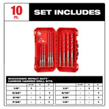 Milwaukee 48-20-9058 10pc. Shockwave Impact Duty Carbide Hammer Drill Bit Kit