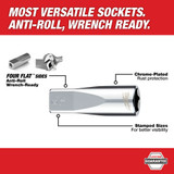 Milwaukee 48-22-9403 10pc 3/8 in. SAE Sockets with FOUR FLAT Sides