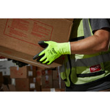 Milwaukee 48-73-8911B 12 Pair High Visibility Cut Level 1 Polyurethane Dipped Gloves - M