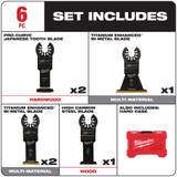 Milwaukee 49-10-9112 Milwaukee OPEN-LOK 6PC MULTI-TOOL BLADE KIT