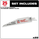 Milwaukee 48-00-8701 The Wrecker Multi-Material SAWZALL Blade 6 in. 7/11TPI 25PK