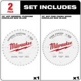 Milwaukee 48-40-1036 10 in. 40T + 60T Two Pack Circular Saw Blades