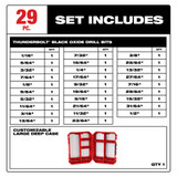Milwaukee 48-89-2802 THUNDERBOLT Black Oxide Drill Bit Set 29PC Milwaukee 48-89-2802 THUNDERBOLT Black Oxide Drill Bit Set 29PC