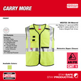 Milwaukee 48-73-5304 AR/FR Cat. 1 Class 2 High Visibility Yellow Safety Vest- 4XL/5XL