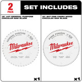 Milwaukee 48-40-1232 12 in. 44T + 80T Two Pack Circular Saw Blade