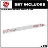 Milwaukee 48-00-8789 12 in. 18 TPI THE TORCH SAWZALL Blade 25PK