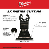 Milwaukee 49-25-1159 Milwaukee OPEN-LOK 2-1/2" HCS JAPANESE TOOTH PRO-CURVE HARDWOOD BLADE 10PK