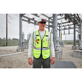 Milwaukee 48-73-5204 AR/FR Cat. 1 Class 2 High Visibility Yellow Mesh Safety Vest - 4XL/5XL