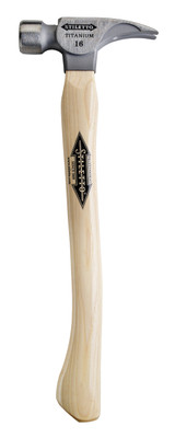 Milwaukee TI16SC 16 oz Titanium Smooth Face Hammer with 18 in. Curved Hickory Handle