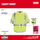 Milwaukee 48-73-5321 AR/FR Cat. 1 Class 3 High Visibility Yellow Safety Vest - S/M