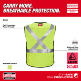 Milwaukee 48-73-5214 AR/FR Cat. 1 Class 2 Breakaway High Visibility Yellow Mesh Safety Vest - 4XL/5XL (ANSI/CSA)