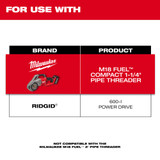 Milwaukee 48-36-1307 Compact 1/2" ALLOY NPT Portable Pipe Threading Forged Aluminum Die Head