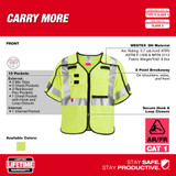 Milwaukee 48-73-5334 AR/FR Cat. 1 Class 3 Breakaway High Visibility Yellow Safety Vest- 4XL/5XL (ANSI/CSA)