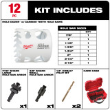 Milwaukee 49-22-3090 12 PC HOLE DOZER with Carbide Teeth Hole Saw Kit