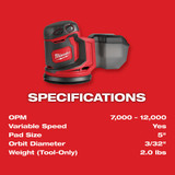 Milwaukee 2648-20 M18 Random Orbit Sander
