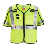 Milwaukee 48-73-5231 AR/FR Cat. 1 Class 3 Breakaway High Visibility Yellow Mesh Safety Vest - S/M (ANSI/CSA)