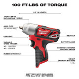 Milwaukee 2463-20 M12 3/8 in. Impact Wrench