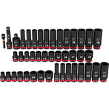 Milwaukee 49-66-7009 43PC Shockwave Impact Duty 3/8" Drive SAE & Metric Deep 6 Point Socket Set