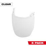 Milwaukee 48-73-1444 5pk Clear Face Shield Replacement Lenses (No-brim Helmet Only Mount)