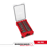 Milwaukee 49-66-6802 Shockwave Impact Duty Socket 1/2" Dr 15PC SAE PACKOUT Set