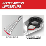 Milwaukee 48-22-9529 7pc Metric Flex Head Ratcheting Combination Wrench Set