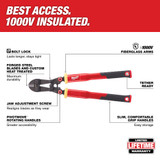 Milwaukee 48-22-4224 24 in. Fiberglass Bolt Cutters with PIVOTMOVE Rotating Handles