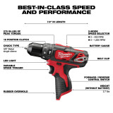 Milwaukee 2497-22 M12 12 Volt Lithium-Ion Cordless Hammer Drill/Impact Driver Combo Kit (2-Tool)