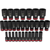 Milwaukee 49-66-7015 29PC Shockwave Impact Duty 1/2" Drive Metric Deep 6 Point Socket Set