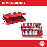 Milwaukee 48-22-9010 47 pc. 1/2 in. Socket Wrench Set (SAE & Metric)