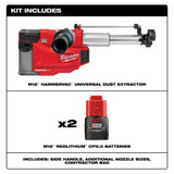 Milwaukee 2509-22 M12 HAMMERVAC Universal Dust Extractor Kit