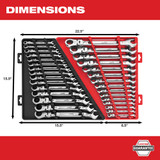 Milwaukee 48-22-9413 15pc SAE Flex Head Ratcheting Combination Wrench Set