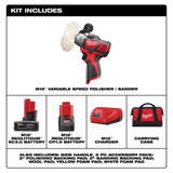 Milwaukee 2438-22X M12 12 Volt Lithium-Ion Cordless Variable Speed Polisher/Sander XC/Compact Battery Kit
