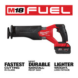 Milwaukee 2821-22 M18 FUEL SAWZALL Reciprocating Saw - 2 Battery XC5.0 Kit