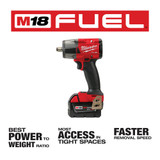 Milwaukee 2962-22R M18 FUEL 1/2" Mid-Torque Impact Wrench w/ Friction Ring Kit