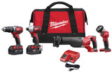 Milwaukee 2696-24 M18 Cordless Lithium-Ion 4-Tool Combo Kit 2696-24